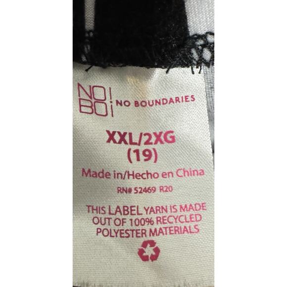 No Boundaries Black Flare Pants With White Stripes, Pull On, Elastic Waist, XXL - Picture 4 of 4